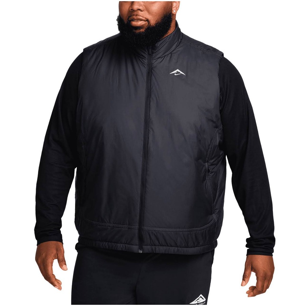 Mens Sz 2XL Nike Trail Therma-FIT PrimaLoft Running Vest Zip Up Black FZ0001-010